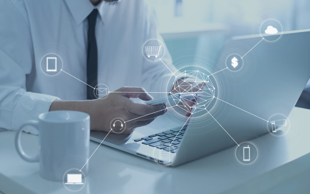 man making payments online
