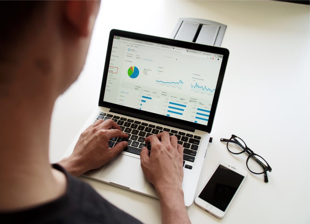 Person on a laptop analysing their business cash flow.